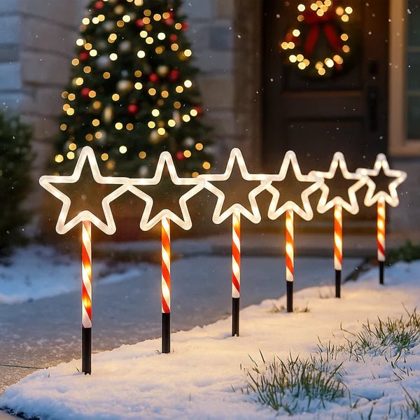 Star Solar Pathway Lights for Christmas - Memories InsiteSOLAR STAR LIGHT PACK OF 5
